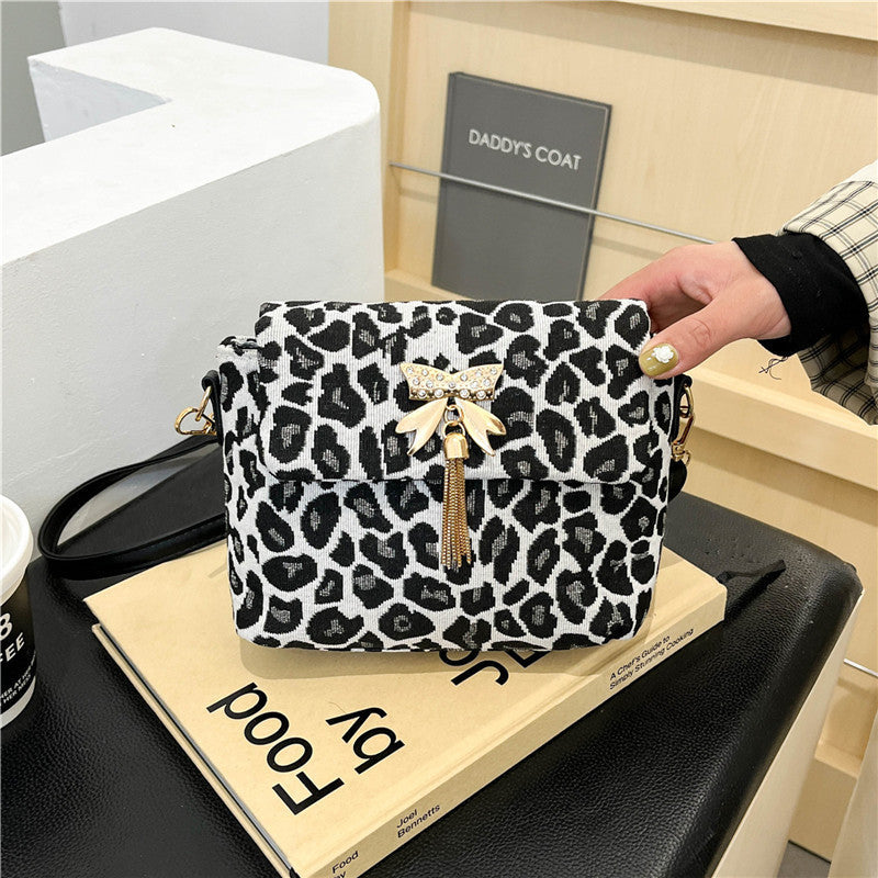 Chic Leopardenmuster Umhängetasche Karnz