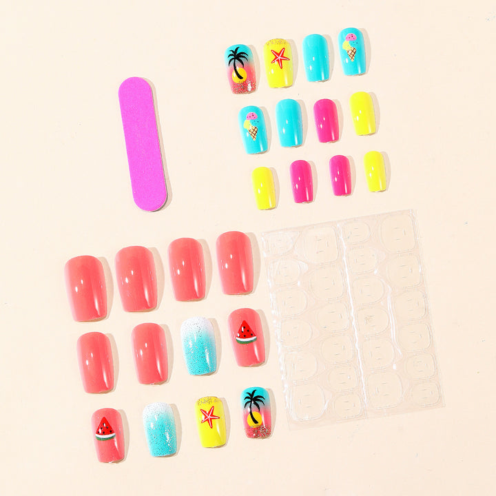Sommer-inspiriertes 3D-Nagelkunst-Set Karnz
