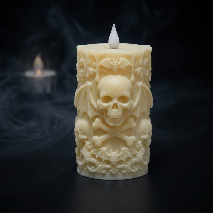 Dekorative Totenkopf-Kerze