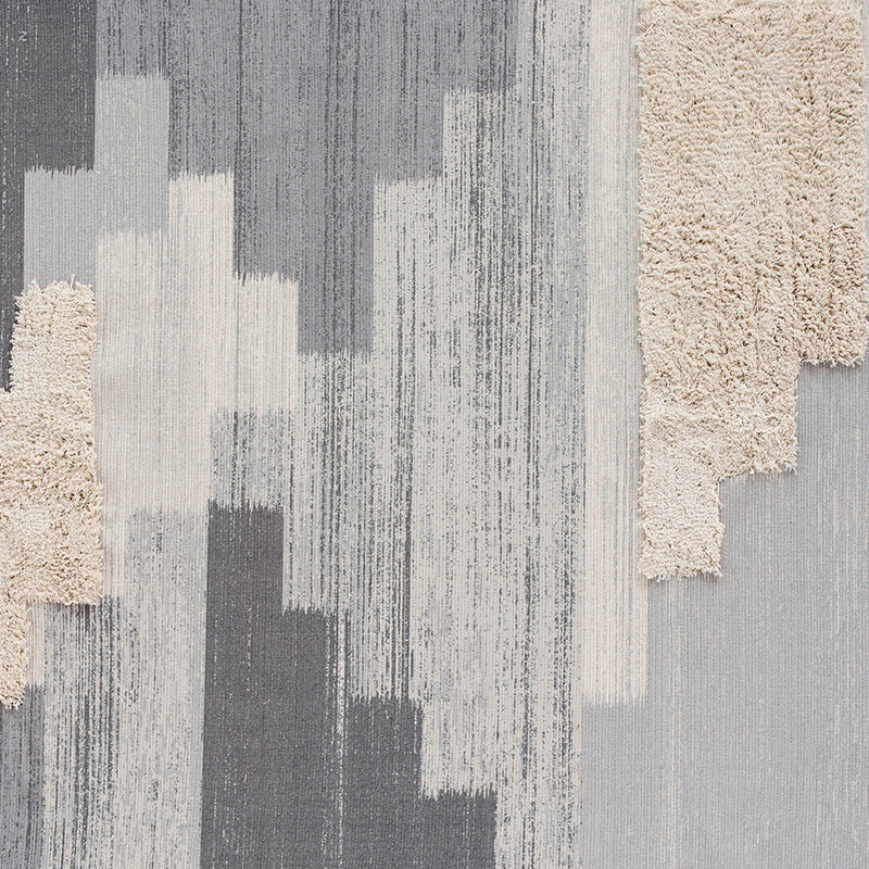 Moderner gewebter Wohnzimmer-Teppich mit abstrakter Struktur und getufteten Hochflor-Akzenten Karnz