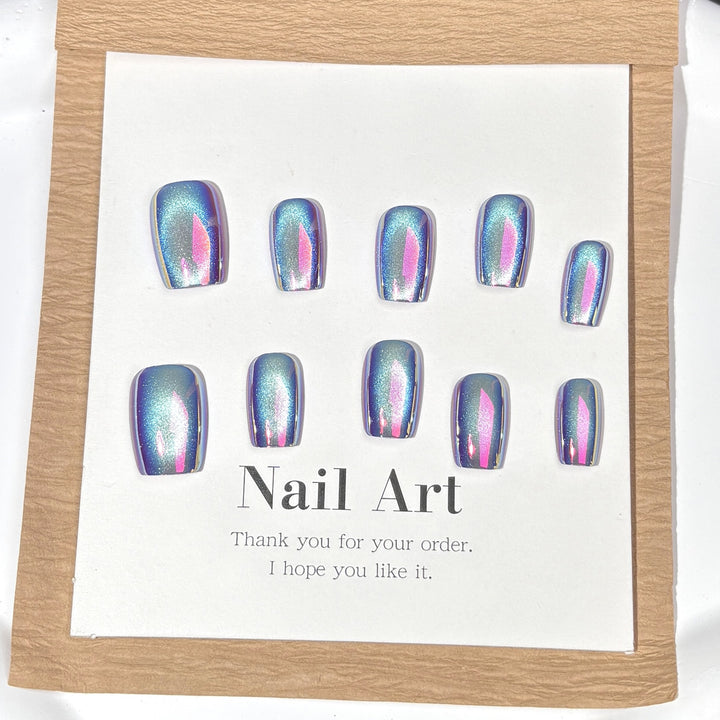 Iridescent Glitter Press-On Nagelset