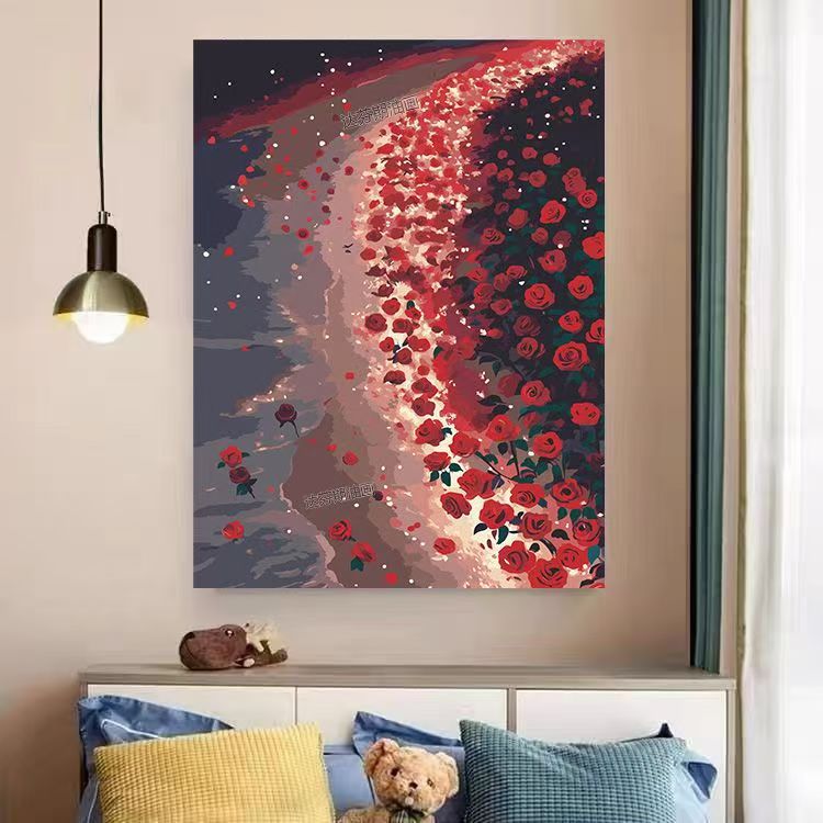 Herz- und Blumenwirbel Leinwandkunstwerk Karnz