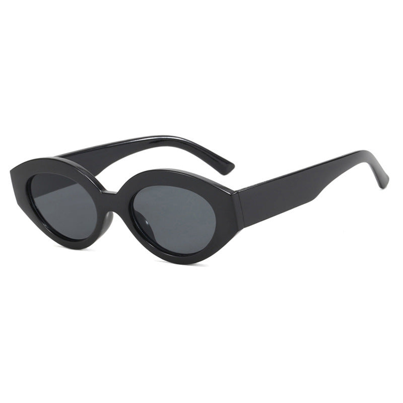 Damen trendige Katzenaugen-Sonnenbrille mit animalischem Muster Karnz