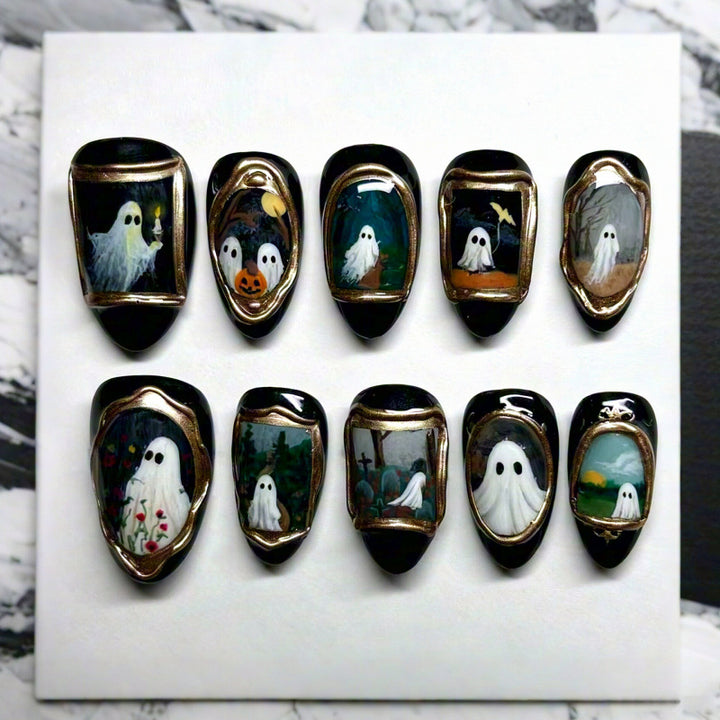 Geister-Themen Press-On Nagelkunst Set