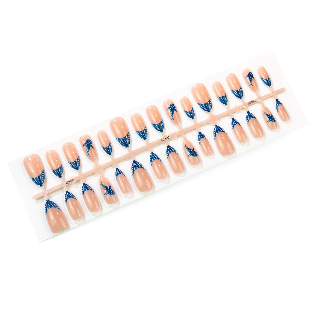 Künstlerisches Delfin-Themen Press-On Nagelkunst Set Karnz