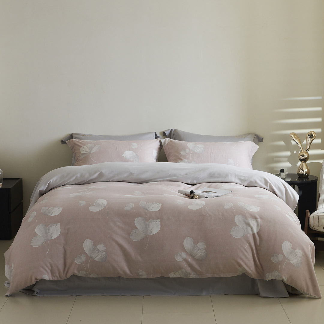 Ombre gestreiftes Baumwollsatin Bettbezug-Set