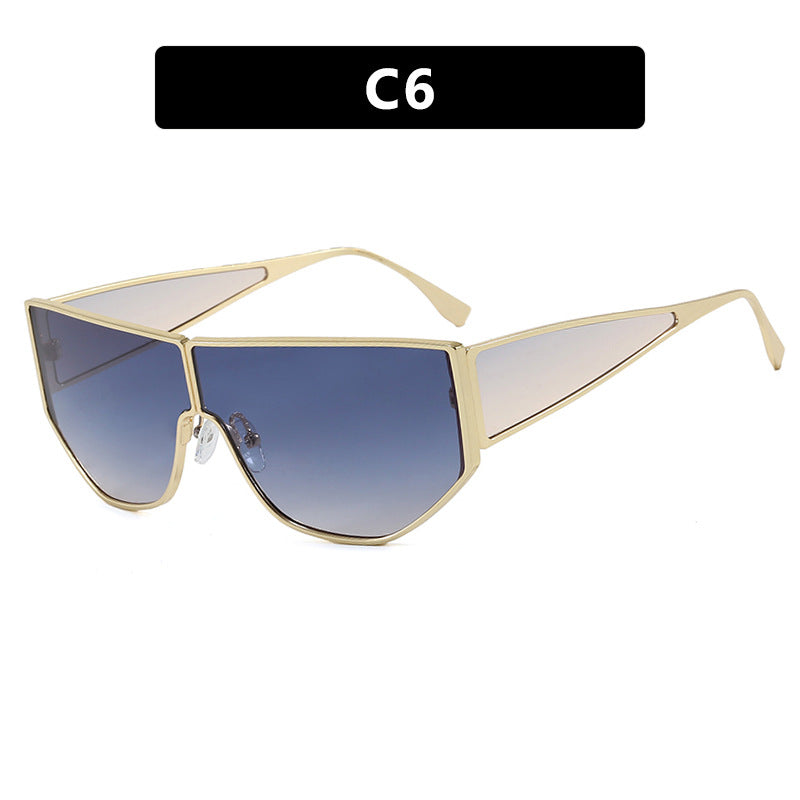 Damen trendige oversized Sonnenbrille mit markantem geometrischen Design Karnz