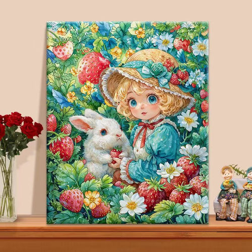Verspielt Erdbeer Garten Leinwand Kunst Karnz