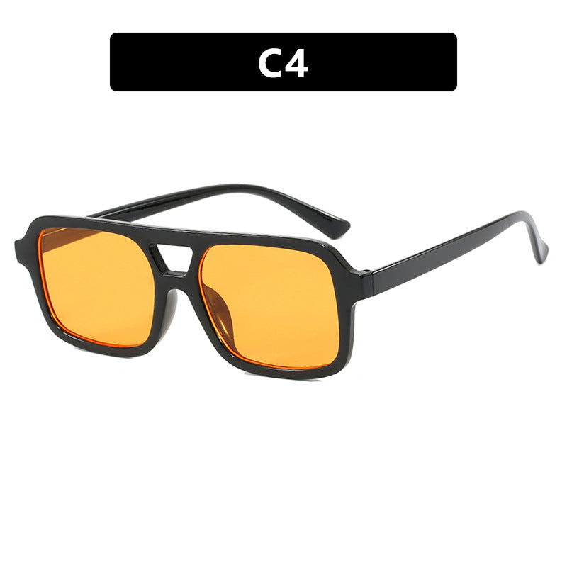 Damen modische quadratische Sonnenbrille aus transparentem Kunststoff Karnz