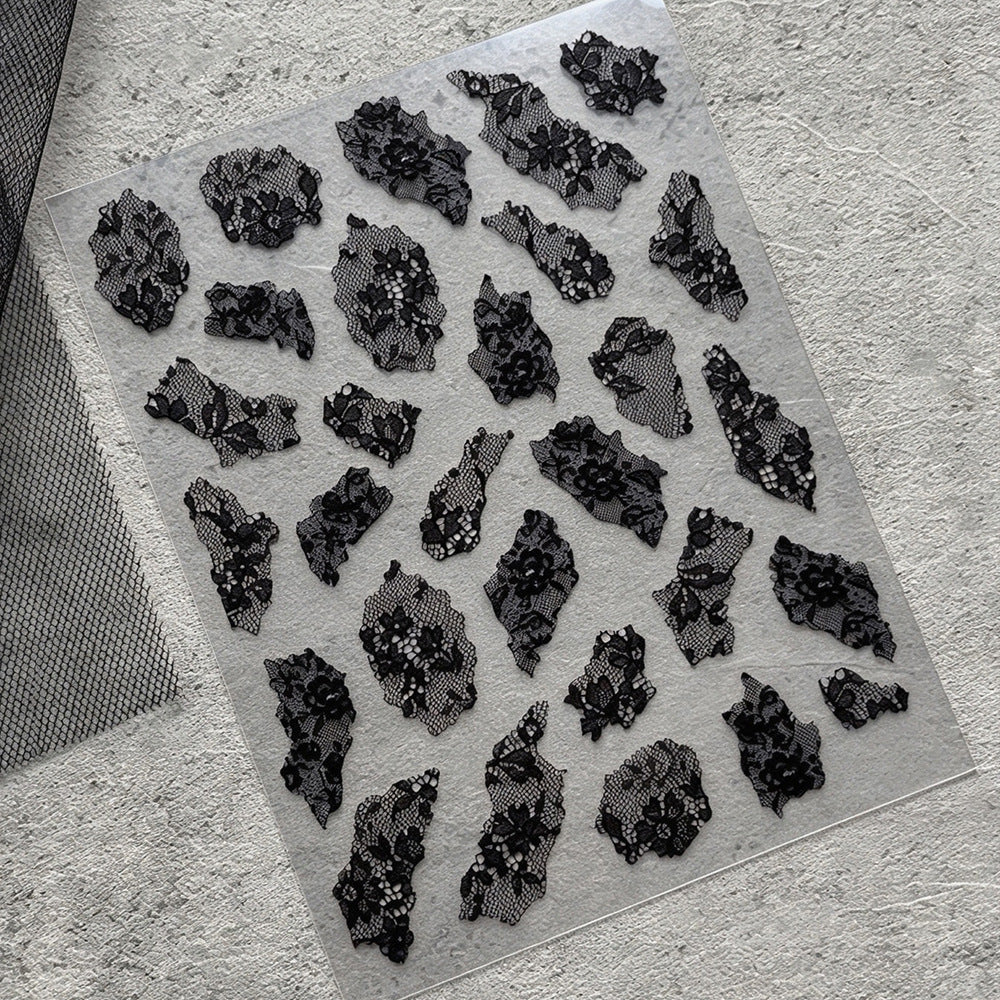 Zartes Spitze Nagelkunst Aufkleber Set
