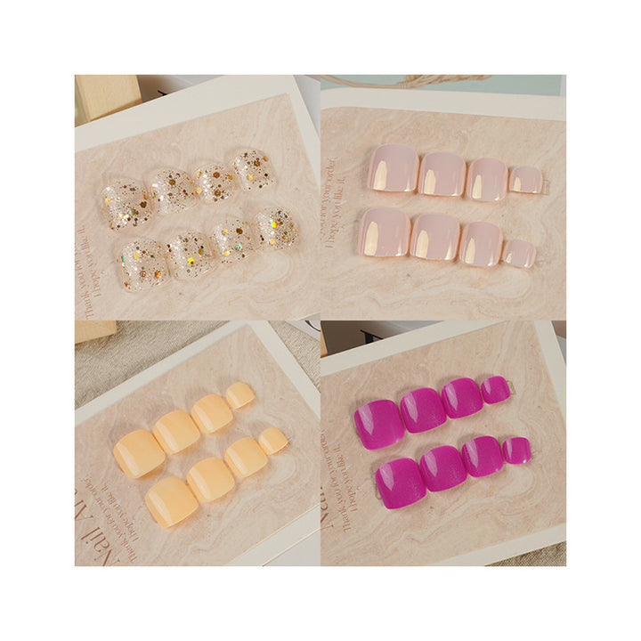 Glänzendes kurzes Press-On-Nagelset Karnz