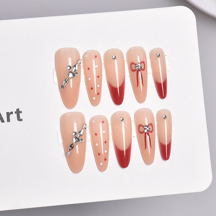 Glamorous Herz-Themen Press-On Nagel Set Karnz