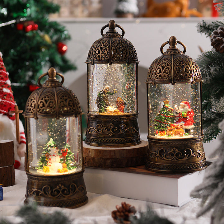 Elegante Weihnachtslaterne mit Schneekugel Karnz
