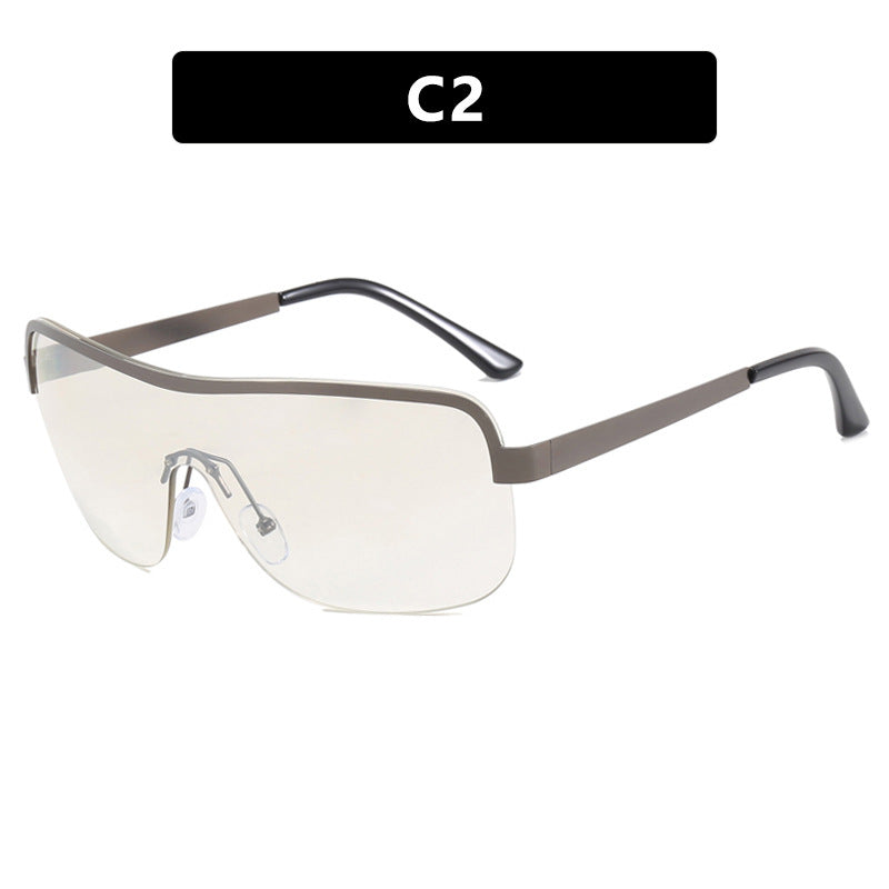 Damen sportliche Sonnenbrille im futuristischen Design mit großem Sichtfeld Karnz