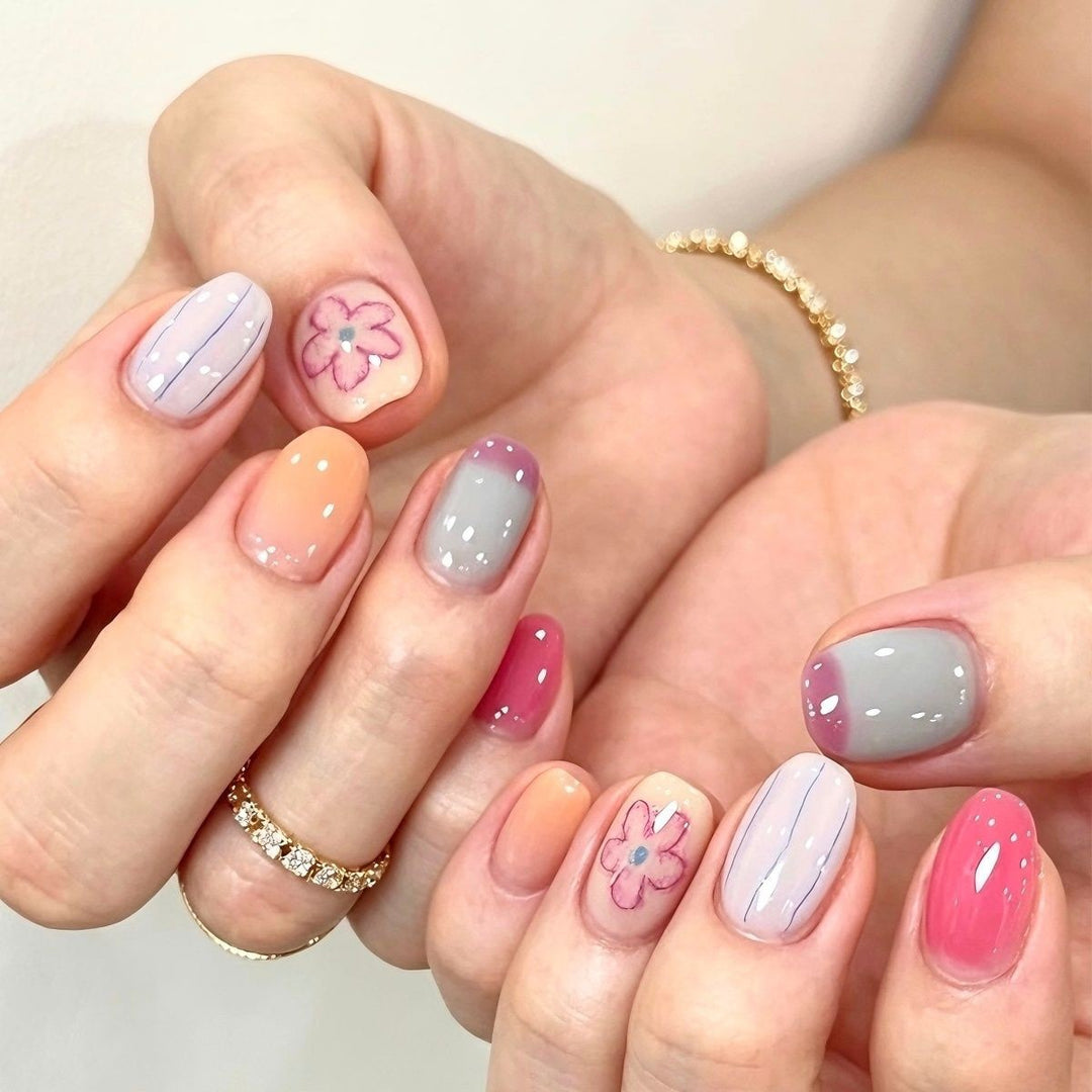 Künstlerisches katzenmotiviertes Press-On-Nagelkunstset Karnz