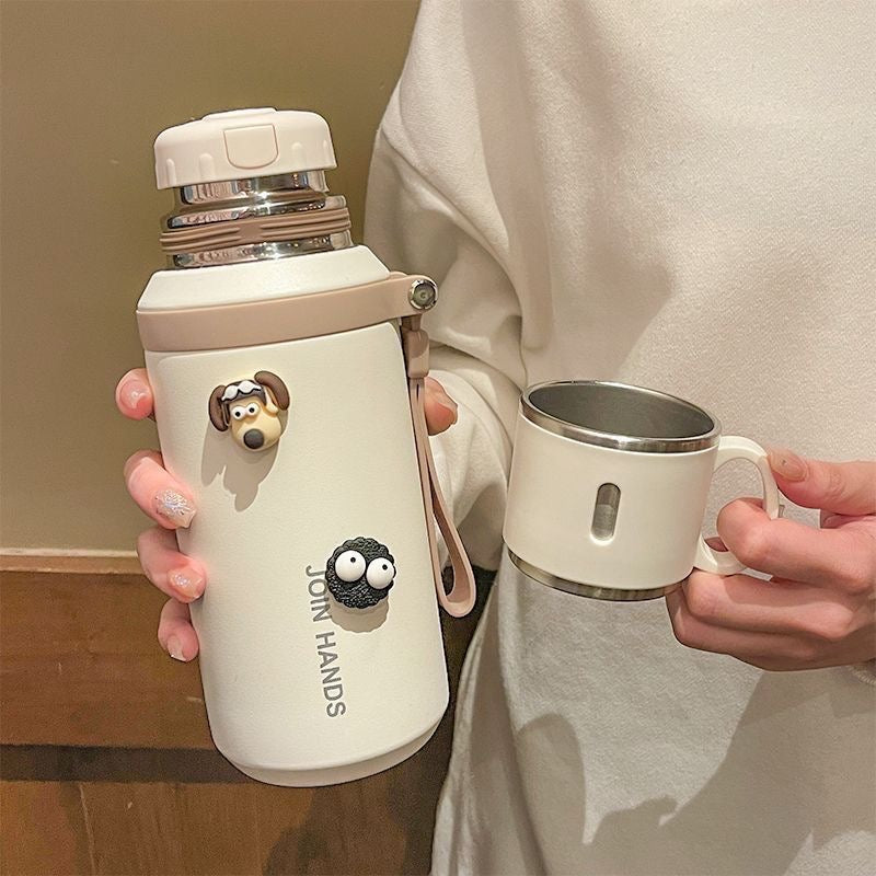 Damen Isolierte Edelstahl-Trinkflasche mit Anti-Rutsch-Griff Karnz