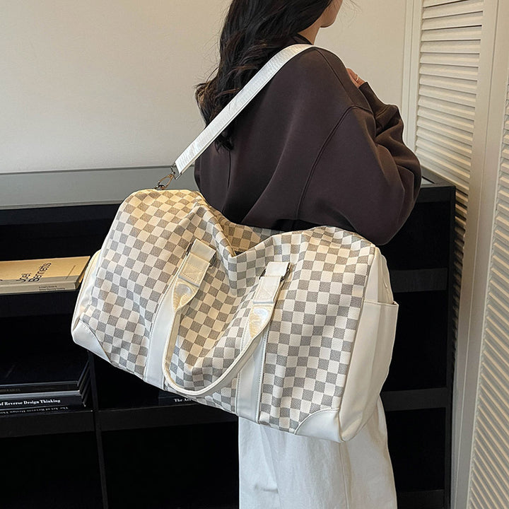 Elegante Schachbrett Reise Duffle Tasche Karnz