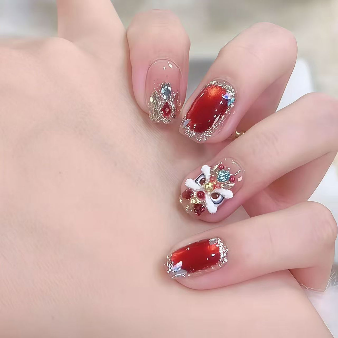 Künstlerische mit Strass veredelte Nagelverlängerungen Karnz