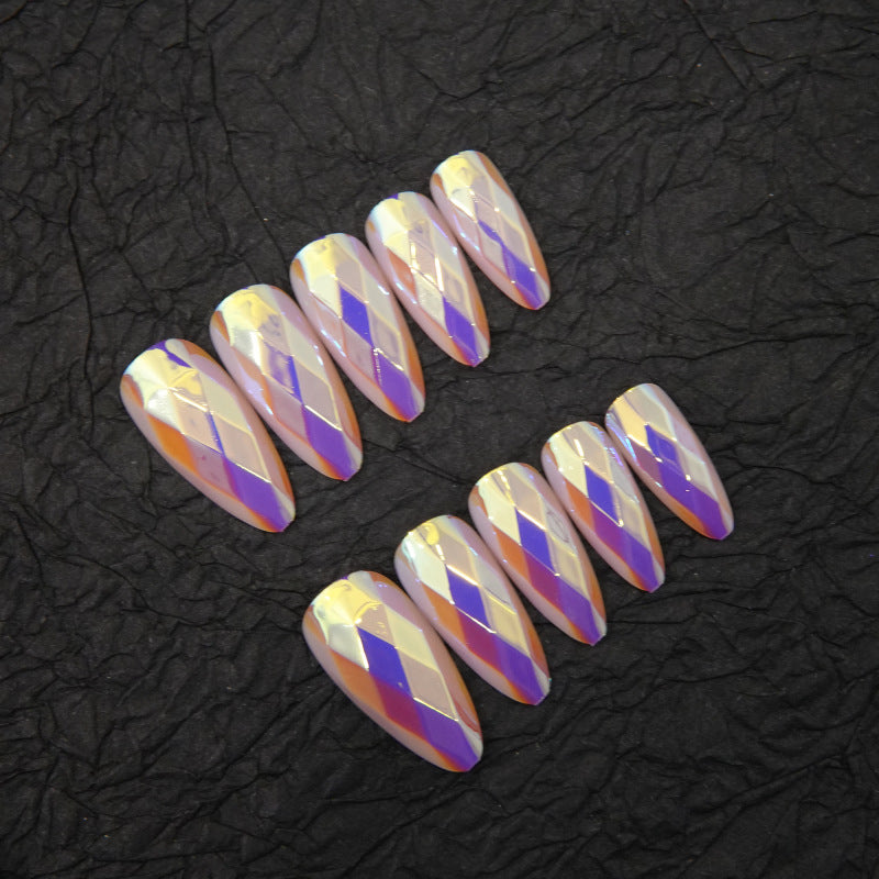 Glamouröses Diamantmuster Press-On Nagelset