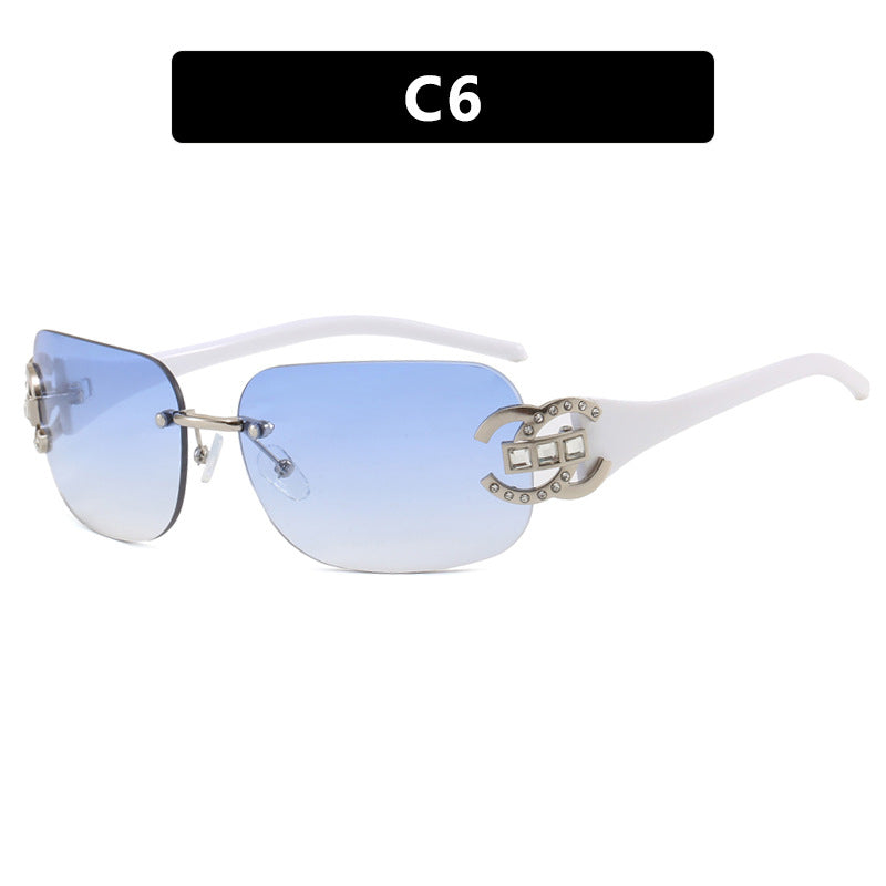 Damen modische Sonnenbrille mit luxuriösem Geometrie-Rahmen und schützendem UV-Filter Karnz