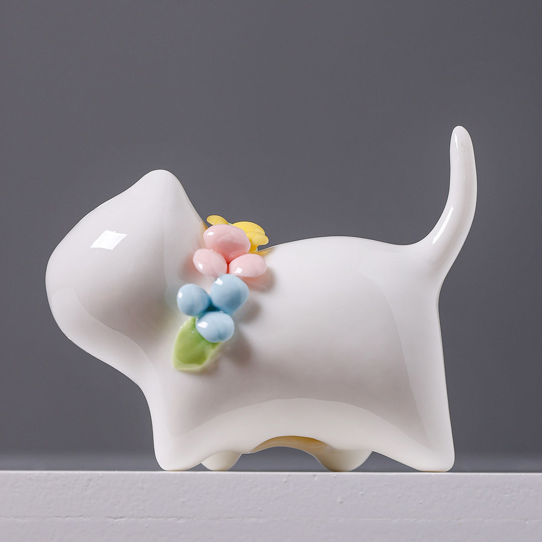 Dekorative Keramik-Hundefigur