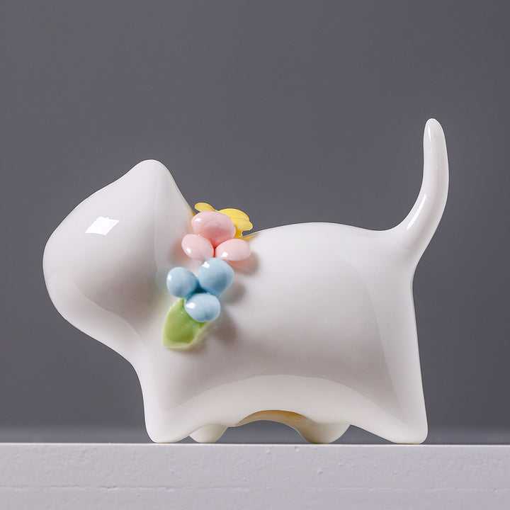 Dekorative Keramik-Hundefigur