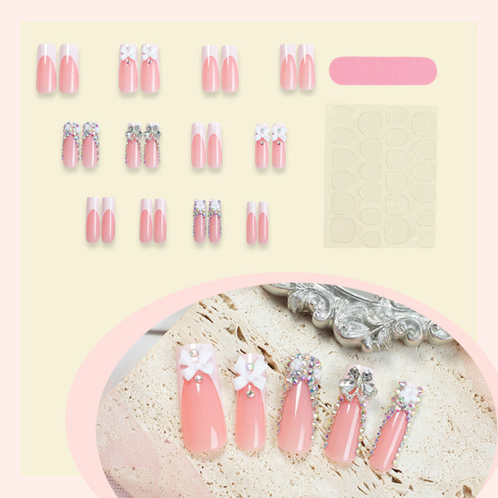 Dekorativer Press-On-Nail-Art-Set mit Strass-Akzenten Karnz