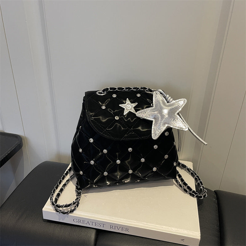 Gepolsterter Stern-Detail Mini-Rucksack