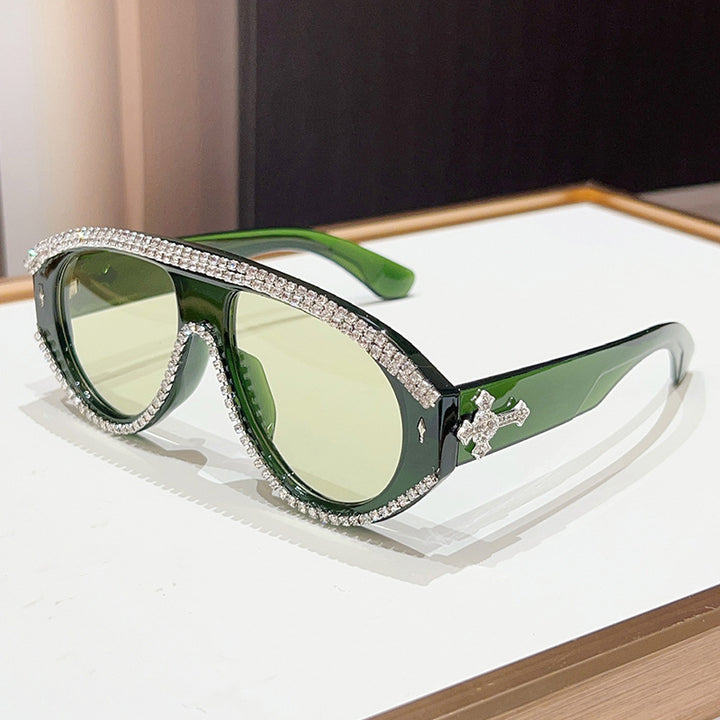 Luxuriöse Übergroße Strasssonnenbrille Karnz