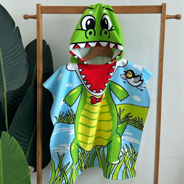 Kinder Haifisch-Design Kapuzenhandtuch Poncho Karnz