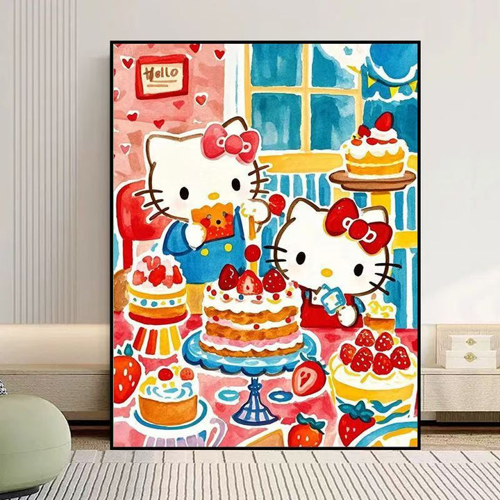 Fantastische kat-themed Leinwand Kunstdruck Karnz