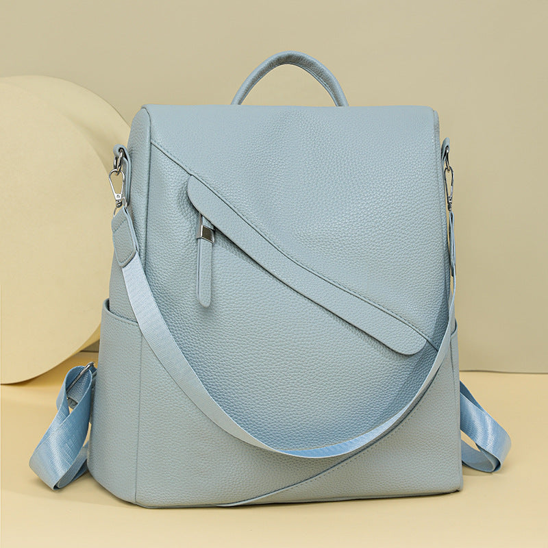 Chic Texturierter Leder Rucksack Karnz