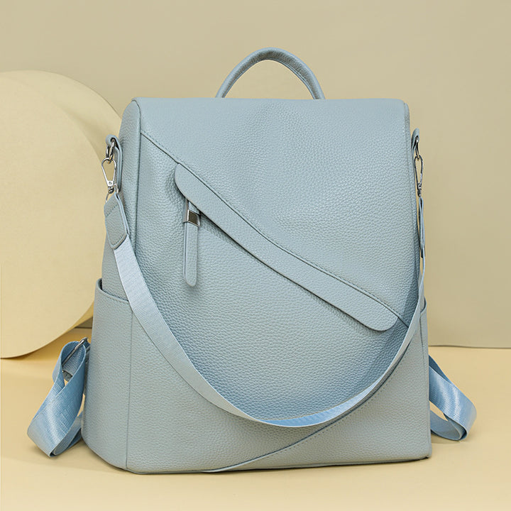 Chic Texturierter Leder Rucksack Karnz