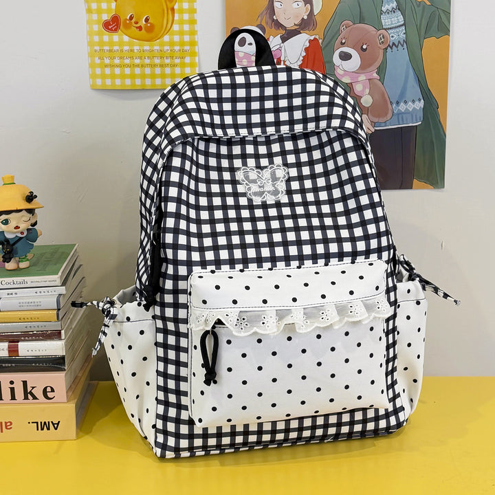 Spaß Gingham-Muster Rucksack Karnz