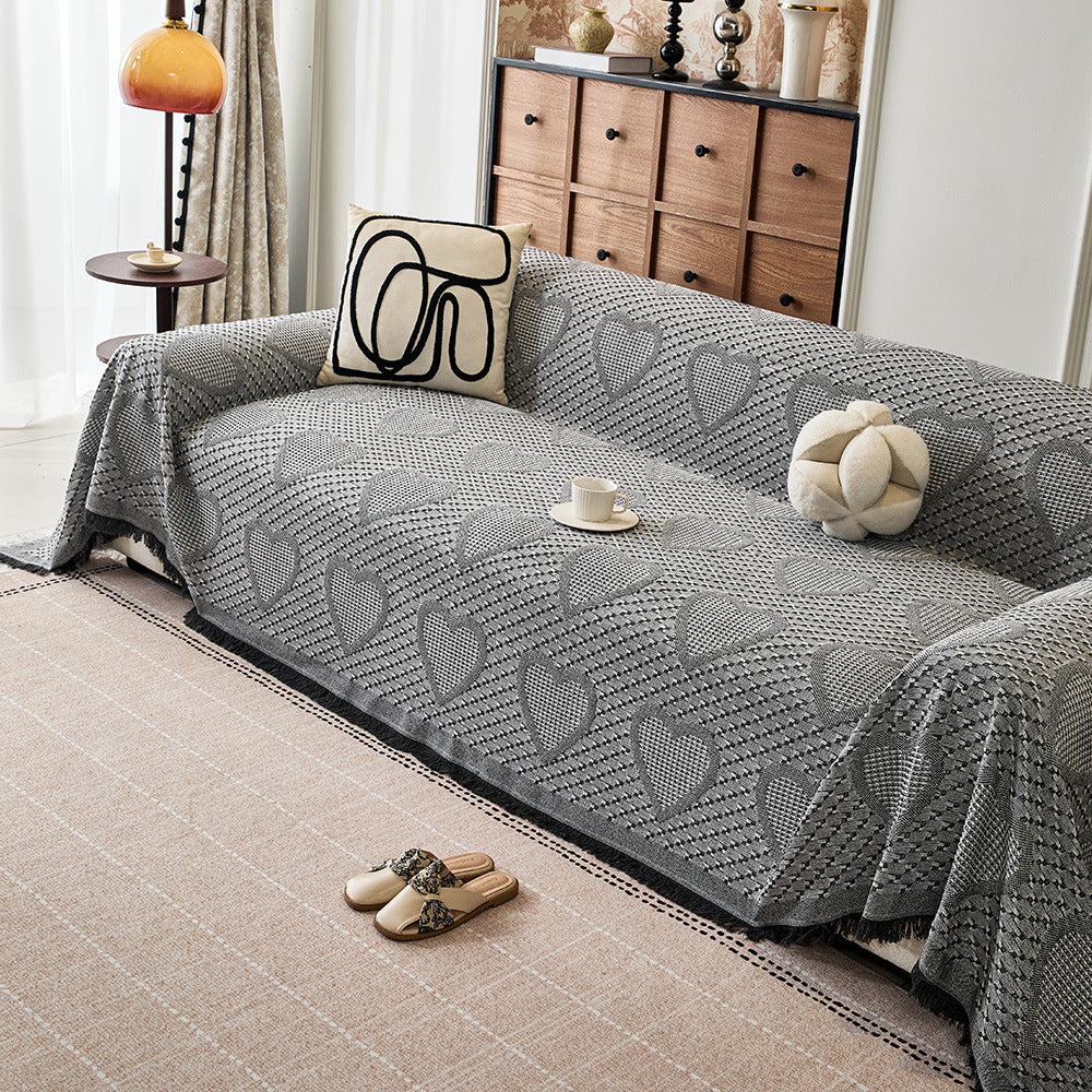 Gemütliche Herzmuster Sofa-Wurfdecke
