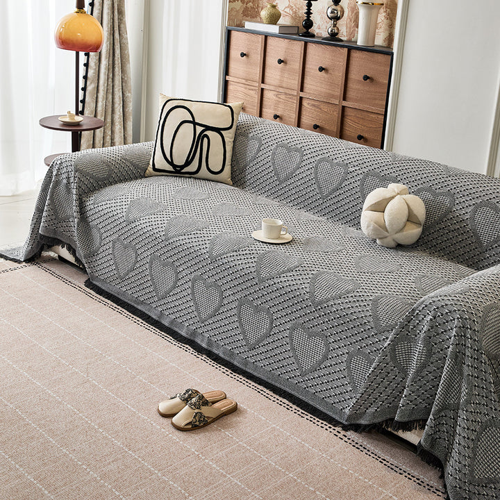Gemütliche Herzmuster Sofa-Wurfdecke