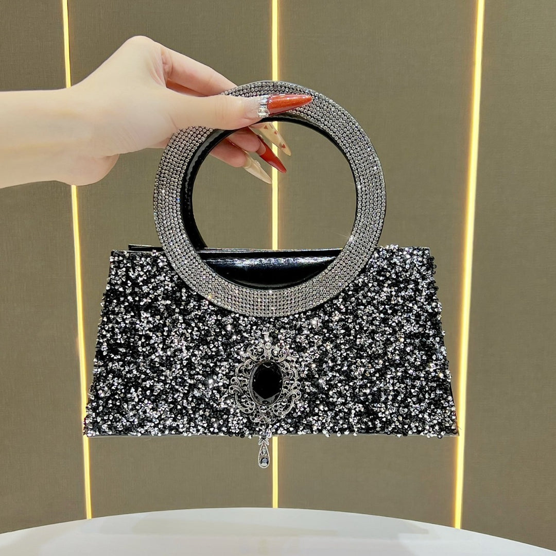 Glänzende strukturierte Abendhandtasche