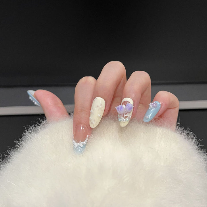 Florale Kunst Press-On Nagelspitzen Karnz