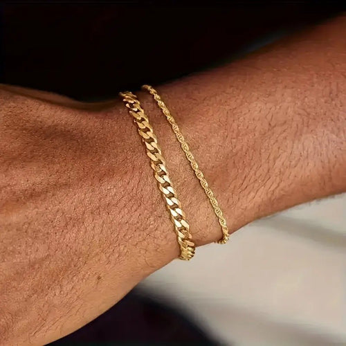 Schichtige Texturierte Kettenarmband Karnz