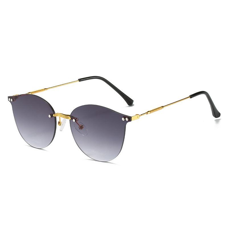 Damen modische Sonnenbrille mit innovativem Metallrahmen und flexibler Nasenauflage Karnz