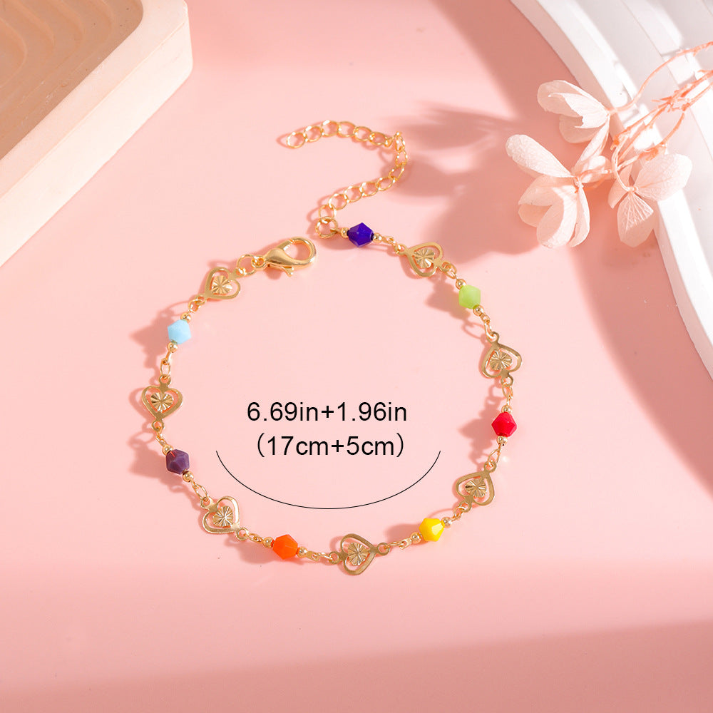 Buntes Herz Charm Armband Karnz
