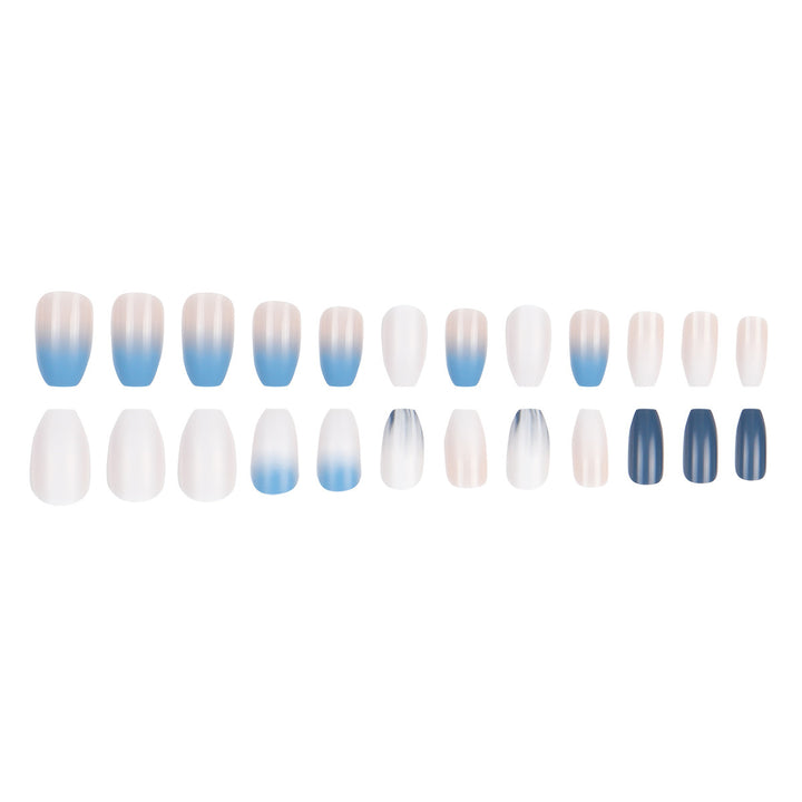Ombre Matte Lange Press-On Nägel Karnz