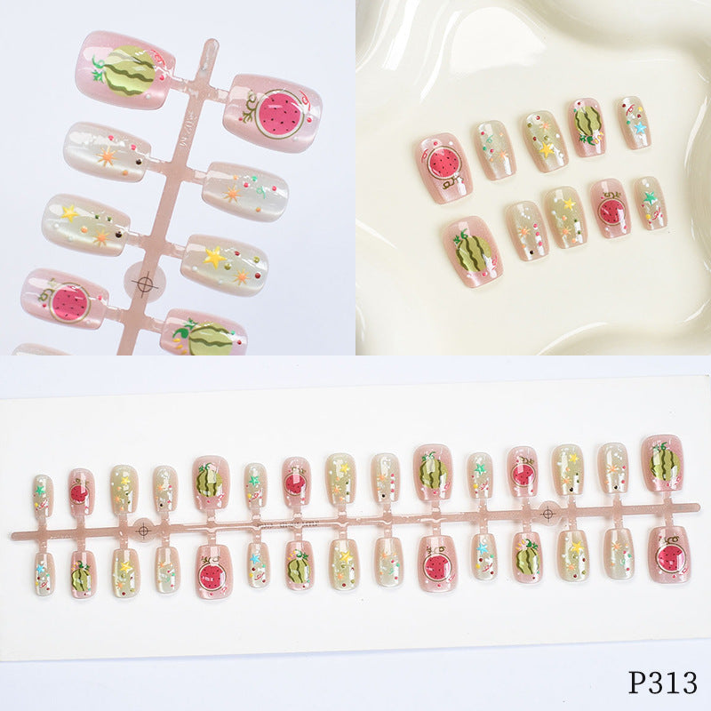 Künstlerisches Florales Design Druck-on Nägel Karnz