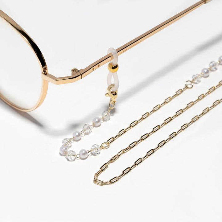 Kristall- und Perlen-Beaded Eyewear Kette Karnz