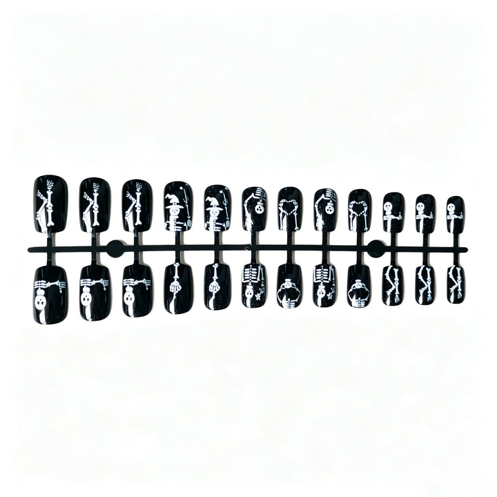 Halloween-Themen Skelett Nagel Kunst Set