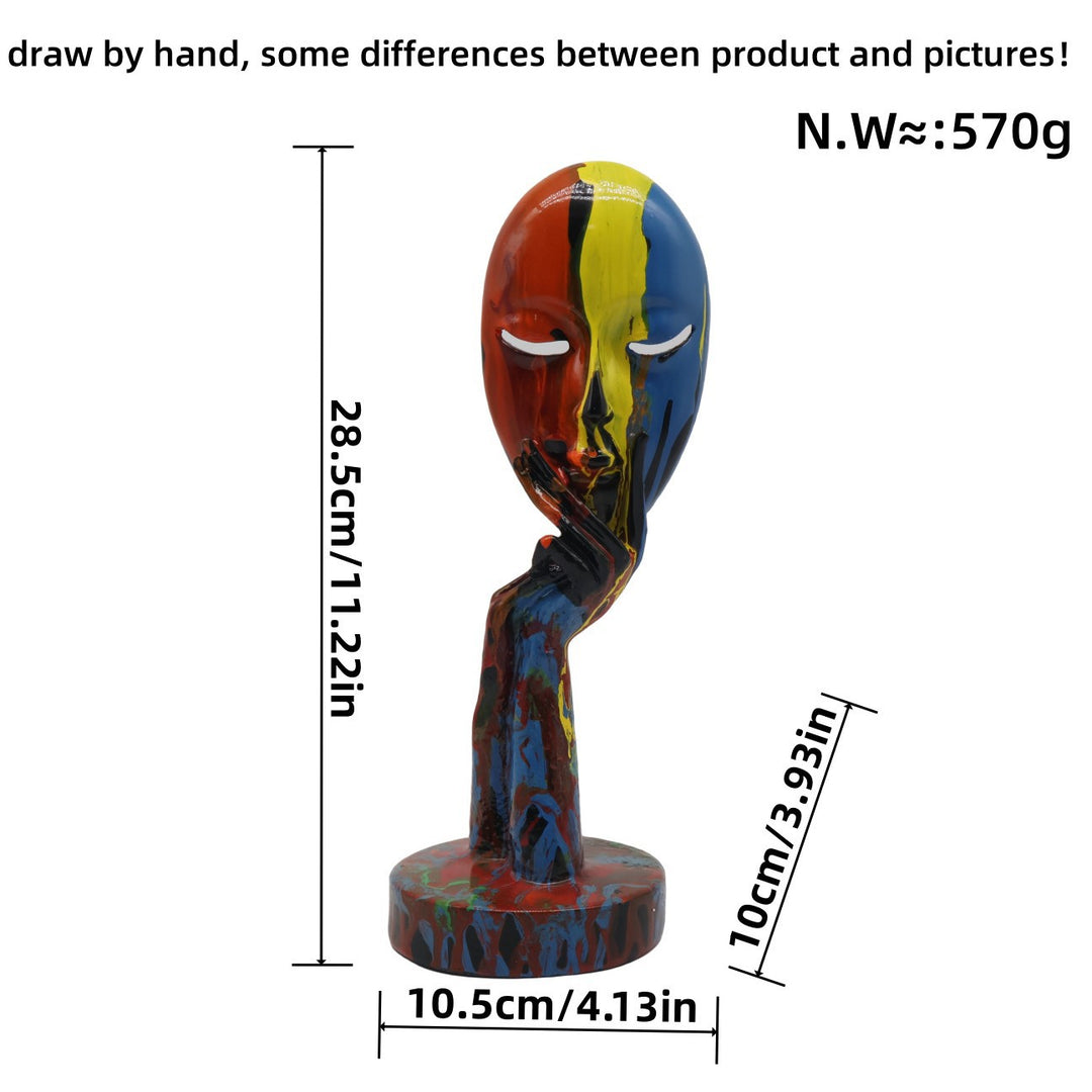 Kunstvolle Dekoration in Gestalt einer nachdenklichen Figur Karnz
