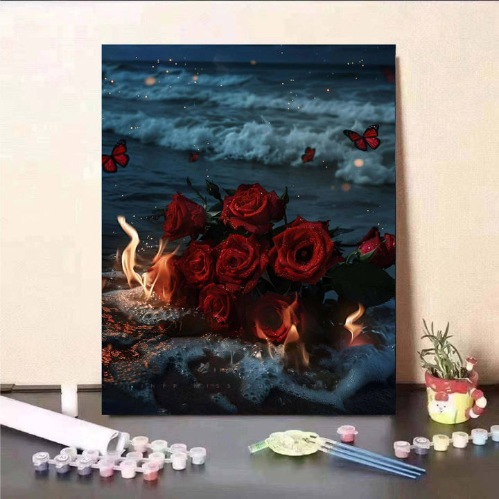 Floral Fantasy Malen nach Zahlen Wandkunst Karnz