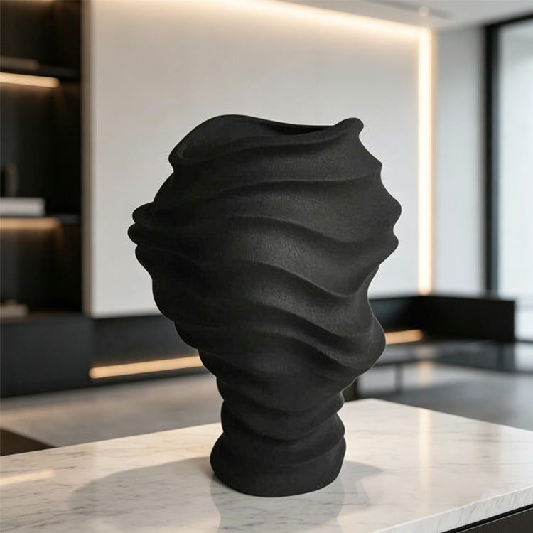 Elegante zeitgenössische dekorative Vase mit Wellenmuster