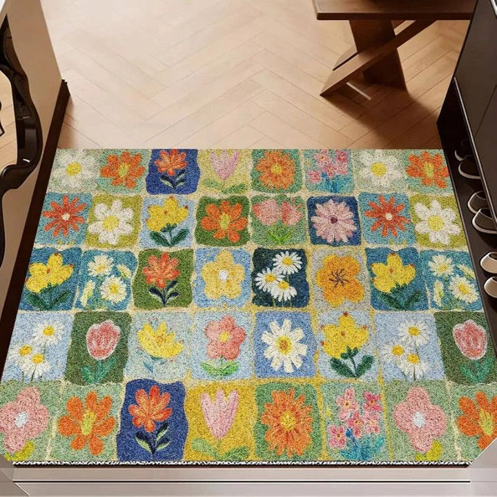 Farbenfrohen Blumen Indoor Teppich