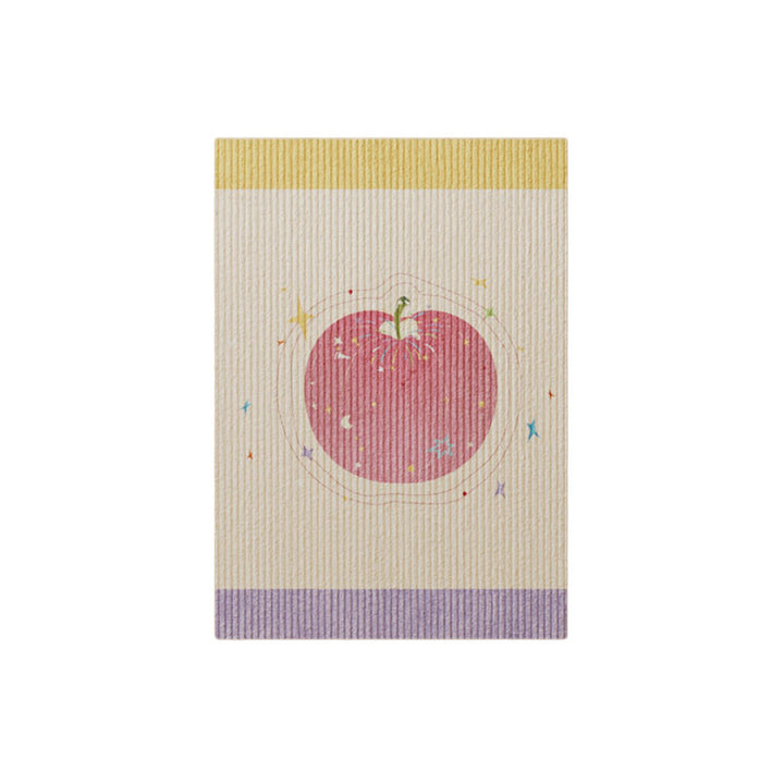 Vertical Ribbed Microfiber Cabinet Front Absorbent Mat with Apple & Swallow Illustration